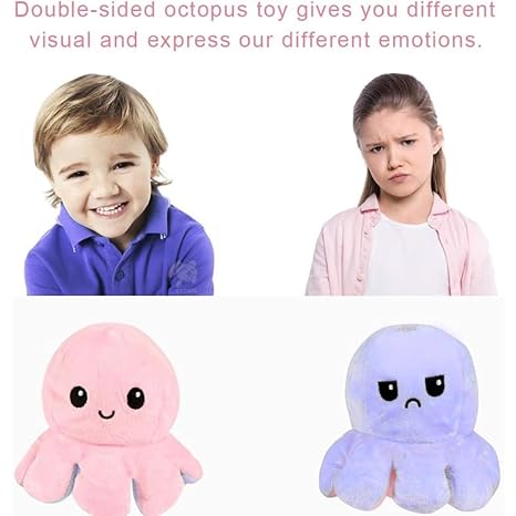 Storio Toy Octopus Plushie Reversible Soft Toys for Kids